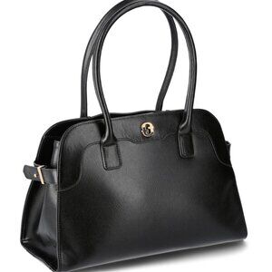Black Maxwel Shoulder Bags with Multiple Zipper Pockets, Adjustiable Side studs